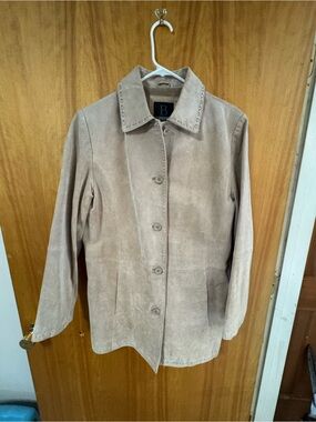 Bernardo Light Taupe leather Button-Front Jacket